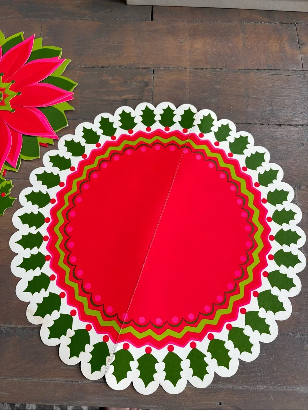 Hallmark Pink & Green Poinsettia Centerpiece Kit 1970